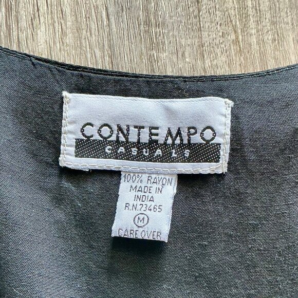 SOLD Vintage 1990s Velvet + Metallic Patterned Whimsigoth Tie Back Vest - Picture 13 of 13